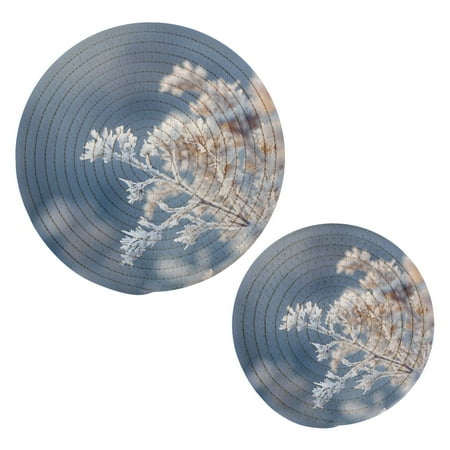 

Snowflake in Winter Pot Holders Set Trivets Hot Pads Cotton Mats for Cooking