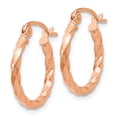 thumbnail image 2 of 14k Rose Gold Twisted Hoop Earrings, 2 of 3