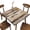 Brown White Wood Grain, variant on Square Fitted Elastic Edge Table Cloths, Green and Golden Leaves Polyester Table Cover, for Indoor Restaurant or Outdoor Patio Party Dining, Fit for 34" x 34"Square Table