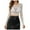 White, variant on Womens Tops Casual Mesh Lace Sheer Shirt Long Sleeve Cropped Blouse,White,M