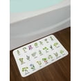 thumbnail image 2 of Periwinkle Bath Mat, Herbs for Memory Focus and Brain Work Plant Design, Plush Bathroom Decor Mat with Non Slip Backing, 29.5" X 17.5", Lime Green Multicolor, by Ambesonne, 2 of 2
