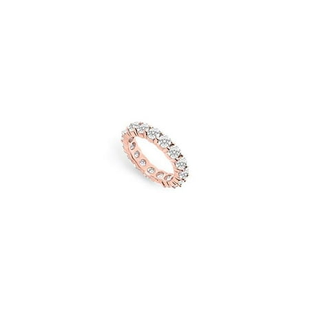 4CT 14K Rose Gold Best Diamond Eternity Ring for Wedding, Size