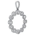 thumbnail image 2 of 10K White Gold Diamond Flower Halo Circle Pendant Cut Out Charm 1" 0.50 CT., 2 of 6