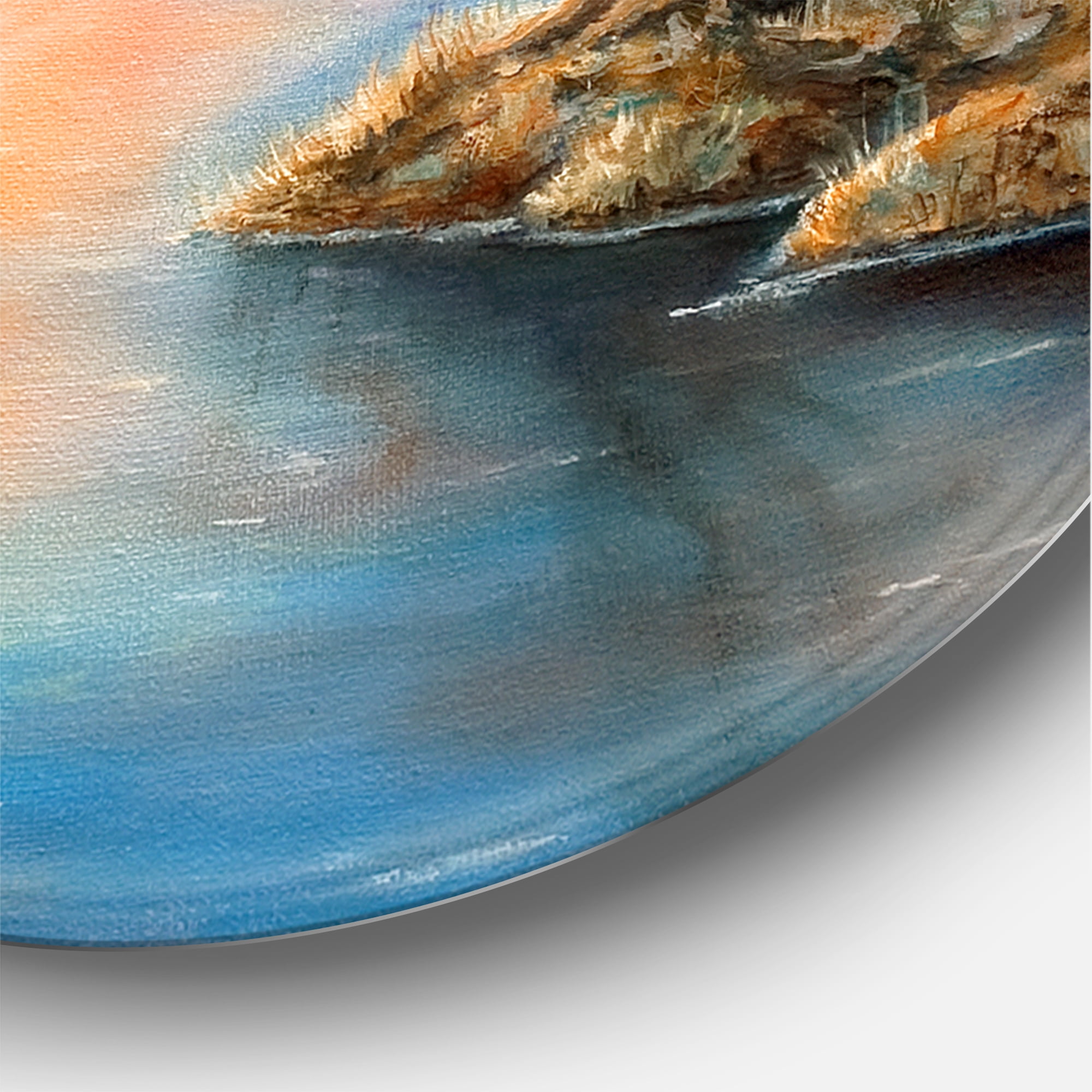 Designart 'Birches In The Autumn Woods Sunset' Lake House Circle Metal Wall Art 11x11 - Disc of 11