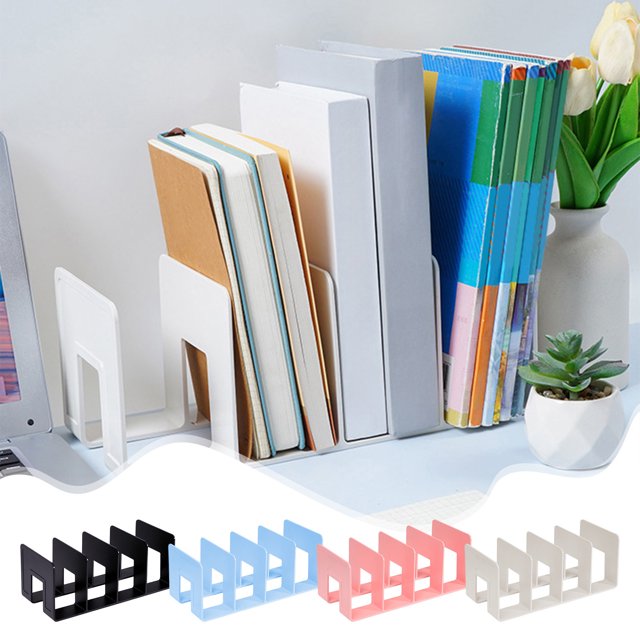 JASKFLY Plastic Bookends Large Bookstand Desktop Storage Organizer Plastic Book Support