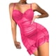 thumbnail image 3 of Verano Mujeres Ver-Through Malla Sheer Slim Vestidos Sexy Cadera Envoltura Envuelto Vestido Corto Sling Nituyy Vestido vaporoso plisado multicolor de mujer, 3 of 5