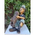 thumbnail image 6 of Nifao Playful Young Boy and his Puppy Bronze Statue – Bronze Statue, Home Decor, 20"L x 16"W x 24"H, 6 of 7