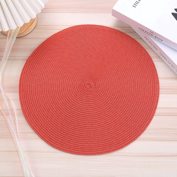 Posavasos redondo de polipropileno tejido para mesa de comedor, con aislamiento térmico, tejido simple, retro, ligero y lujoso