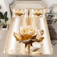thumbnail image 2 of Castle Fairy Floral Rose 3pcs Twin Sheet Sets,Sparkling Crystal Twin Fitted Sheet,Bling Splash Sequin Breathable Flat Sheet,Microfiber Girls Bedroom Decor, 2 of 7