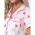 thumbnail image 5 of DARING DIVA Women's Pajama Sets Short Sleeves Bow Button Up Tops and Shorts M Pink, 5 of 7