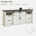 thumbnail image 5 of T4TREAM Farmhouse Sideboard Buffet Cabinet - 4 Drawers, Sliding Barn Door - 66 in, White, 5 of 6