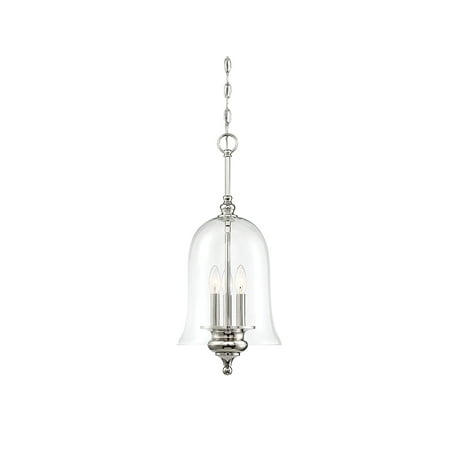 

Trade Winds Claude Glass Bell Pendant Light in Polished Nickel