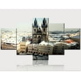 thumbnail image 1 of TISHIRON 5PCS Framed Canvas Wall Art Set,60"x32" Old Town Square in Prague Canvas Art Decor, 1 of 7