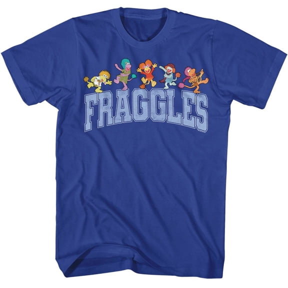 Fraggle Rock Collegiate W Characters Royal Adult T-Shirt 2Xl