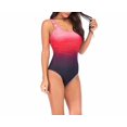 thumbnail image 1 of Bikini sin espalda con degradado ondulado de una pieza ROJO Adepaton FLD-4476, 1 of 5