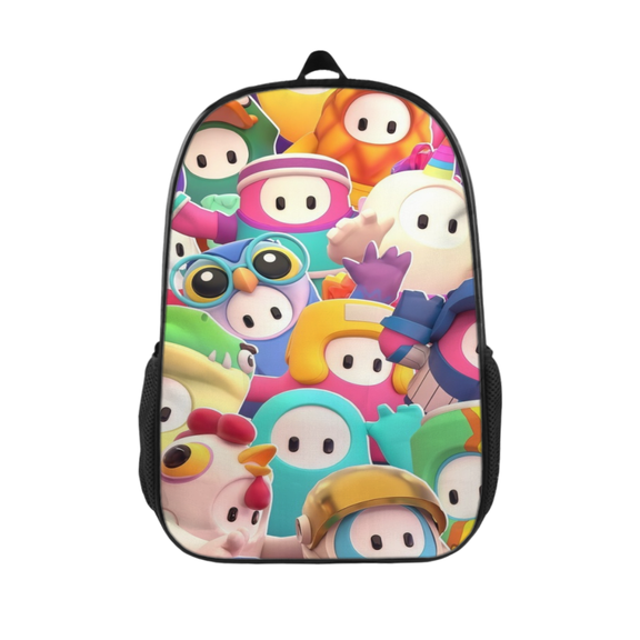 Fall Guys Printed Backpack FSMYJJZY Polyester Backpack with Side Pockets, Adjustable Padded Straps for School and Travel