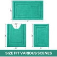 thumbnail image 5 of Bathroom Rugs Sets 3 Piece, Super Soft and Absorbent Non Slip Microfiber Toilet Bath Mat with U-Shaped (Teal), 5 of 16