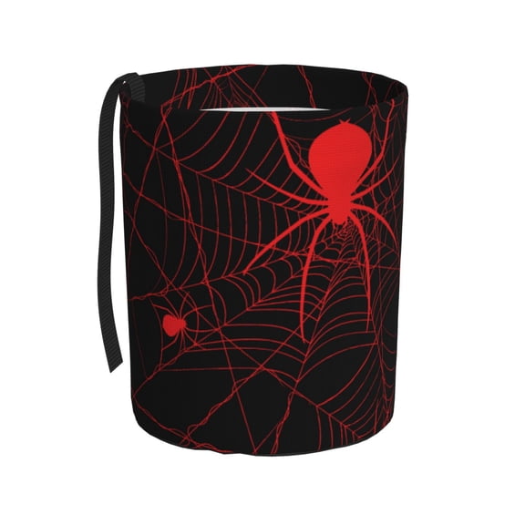Honeii Red Spider On The Web Print Waterproof Car Trash Can,Waterproof Portable Collapsible Trash Can,Garbage Container fits Most Cars,SUVs,and Trucks