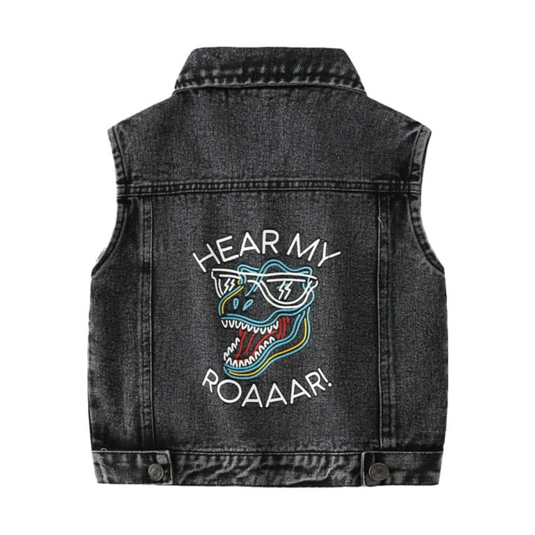 Girls jean jacket vest sales