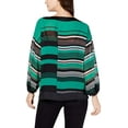 thumbnail image 2 of Alfani Womens Striped Kimono Top Blouse, Green, Medium, 2 of 2