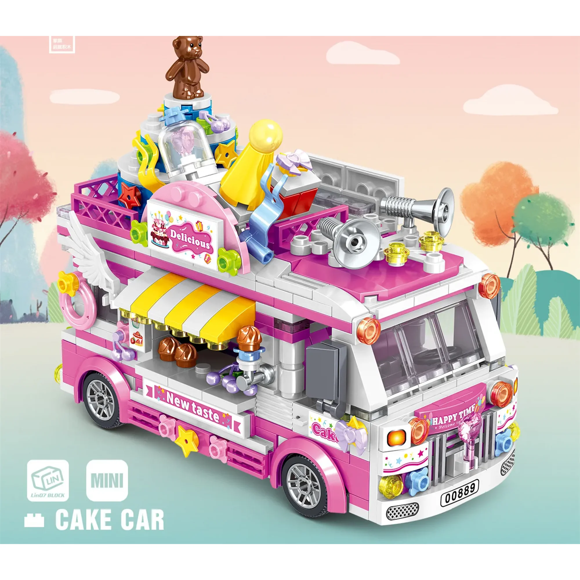 Lepin Car Build Model Kit Ice Cream Toy Street View City Build