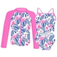 thumbnail image 4 of iiniim 3Pcs Kids Girls Swimsuit UV Sun Protection Rash Guard Set for Beach Sport Swimwear Sunsuit, 4 of 5