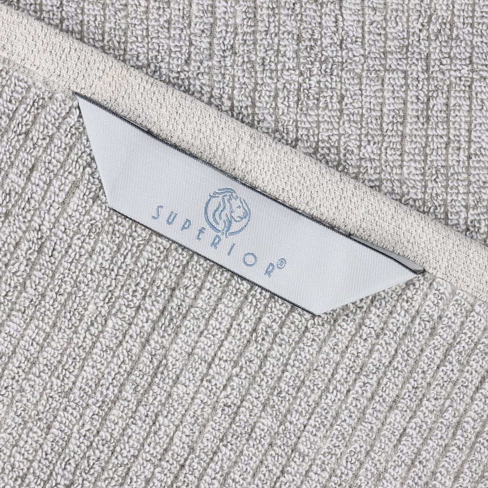 Superior Destin Viscose 8 Piece Cotton Blend Towel Set, Medium Weight Soft Towels, Platinum