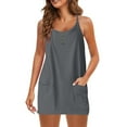 thumbnail image 7 of Npasoilc Jumpsuit for Womens Summer Casual Sleeveless Rompers Loose Strap Shorts With Pockets, 7 of 7