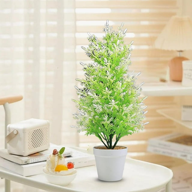Feltree Simulation Christmas Small Pinaster Cedar Tree Artificial Pinaster Cedar Leaf Simulation Green Bonsai Living Room Potted Ornaments