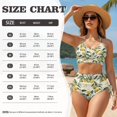 thumbnail image 6 of Garronmavis Lemon Floral Women's High Waisted Bikini Set Twist Front 2 Piece Swimsuit Adjustable Side Tie Tummy Control Bathing Suit, 6 of 6