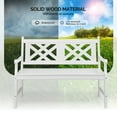thumbnail image 2 of Zimtown 47" Patio Wood Bench,Garden Bench with Decorative Back Bench for Lawn,Yard,Park ,White, 2 of 6