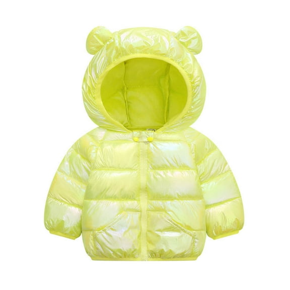 FRSASU Toddler Kids Baby Boys Girls Fashion Cute Solid Color Colorful Windproof Padded Clothes Jacket Hooded Coat