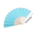thumbnail image 2 of SIYTUAU Plastic Folding Fan With Glitter Fabric And Transparent Ribs For Party Dance Performance And Summer Cooling 9 Inches, 2 of 7
