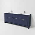thumbnail image 6 of Lafarre 80 in W Navy Blue Double Bath Vanity, Cultured Marble Top and Gun Metal Faucet Set, 6 of 9