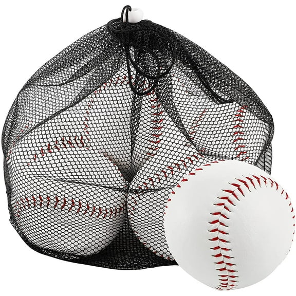 YSTDHL 6 Pack Sports Practice Softballs, 12-Inch Official Size and Weight Slowpitch Softball, Unmarked & Leather Covered Training Ball for Games, Practice and Training
