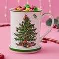 thumbnail image 5 of Spode Christmas Tree 14 oz Mug & Coaster Set - Ceramic Mug with Coaster for Tea, Coffee, Hot Chocolate - Fine Porcelain, Dishwasher & Microwave Safe - Mug & Coaster Gift Set, 5 of 5