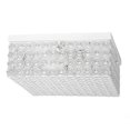 thumbnail image 1 of Elegant Designs Support de Plafond Carré 12 Pouces Elipse Crystal 2 Lumières, Blanc, 1 of 2