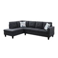 thumbnail image 2 of Hommoo Modern Flannelette L Shaped Couches and Sofas Model, 4 Seat Sectional Sofa Living Room Furniture Sets for Home, Black Grey(No Ottomans), 2 of 6