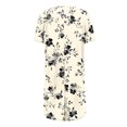 thumbnail image 5 of Tops for Women Plus Size Short Sleeved V-Neck Floral Print Double Pocket Pullover T-shirt Khaki L, 5 of 6