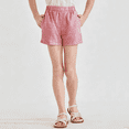 thumbnail image 6 of CCRFTGI Girls Plaid Shorts for Kids Toddler Size 10-12 Comfy Cute Elastic Girls Shorts Summer Casaul Y2k Beach Wear Light Stylish Shorts Red 9-10 Years, 6 of 7