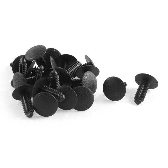 Unique Bargains 22 Pcs Black Plastic Push-Type Fastener Auto clips for Car