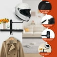 thumbnail image 3 of Motorcycle Helmet Rack Wall Mount Helmet Holder 180 Degree Rotation Helmet Hanger with Storage Organizer and Hook Durable Space Aluminum Bike Helmet Holder, 3 of 7