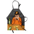 thumbnail image 1 of Comic Apron, Alcohol Themed Illustration with Drunk Man and Empty Bottles in Cartoon Design, Unisex Kitchen Bib with Adjustable Neck for Cooking Gardening, Adult Size, Multicolor, by Ambesonne, 1 of 4