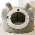 thumbnail image 2 of Cama para gatos para gatos de interior, cueva para gatos con almohada acolchada lavable extraíble, cueva para gatos suave y acogedora, casa para gatos S Sunnimix Cama nido, 2 of 8