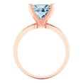 thumbnail image 4 of 2.5 ctw Solitaire Anniversary Ring for Women | Princess Cut Natural Swiss Blue Topaz | Hyperallergenic Solid 18K Rose Gold, 4 of 5