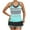 Mint Green, variant on Fewfanhot Women's Plus Size Striped U Neck Tankini Set,Strap Padded Bra Bikini Top with Swim Skirt, Tummy Control Bathing Suit Modest Rash Guard Two Piece Swimsuit