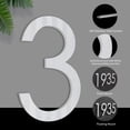 thumbnail image 5 of 8" Reflective Address Numbers For House,Modern House Numbers Large Black Exterior Street Metal floating house numbers for outside Floating Mount Or Flush Mount Aluminum Home Door Number 3, 5 of 11