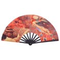thumbnail image 5 of Chinese Folding Fan Summer OutdoorDomineering Hand Decor Bamboo Wood T7N7, 5 of 9