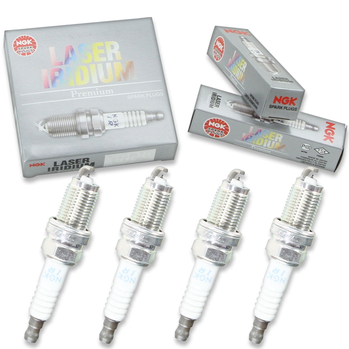 4 pc NGK 6774 Laser Iridium Spark Plugs for 12290-PNA-003 12290-RB1-003 9614 9807B-56A7W 9813 FR6LII330X RC8ZWYPB5 Ignition Wire Secondary Fits select: 2003-2007 HONDA ACCORD, 2007-2013 HONDA FIT