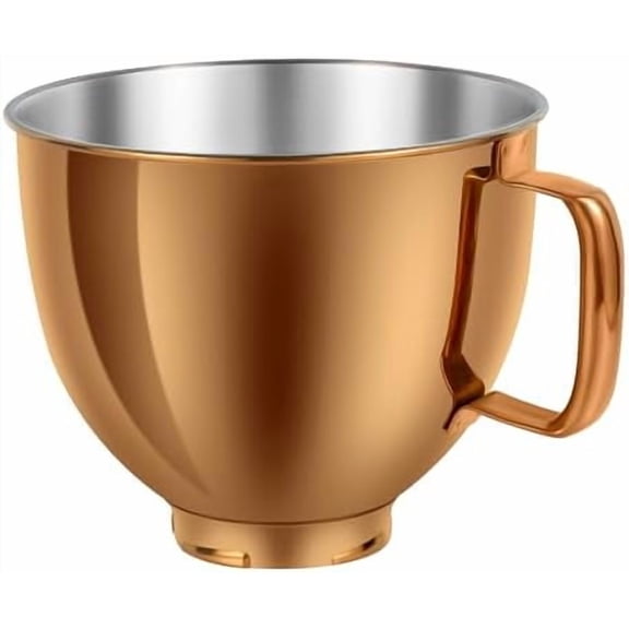 5 QT Stainless Steel Mixer Bowl for KitchenAid Artisan&Classic Series 4.5-5QT Tilt-Head Mixers K45 KSM70 KSM150 etc. Replacment for KitchenAid Mixer Bowl(Heavy Duty Radiant Copper)